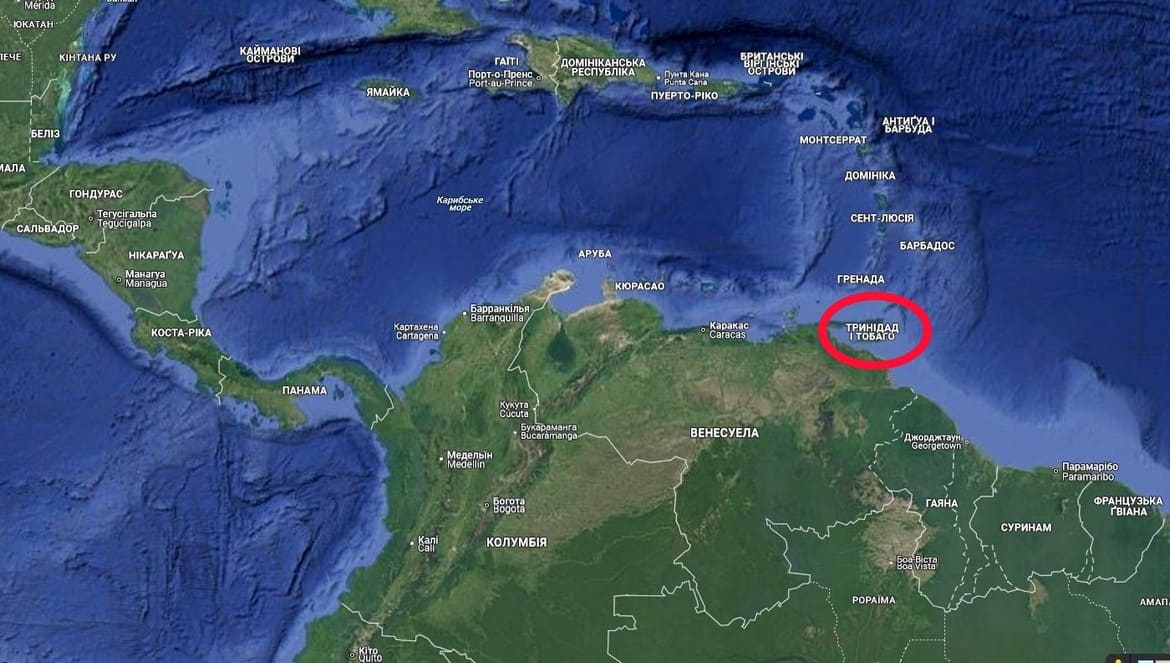 Карта Тринідад і Тобаго