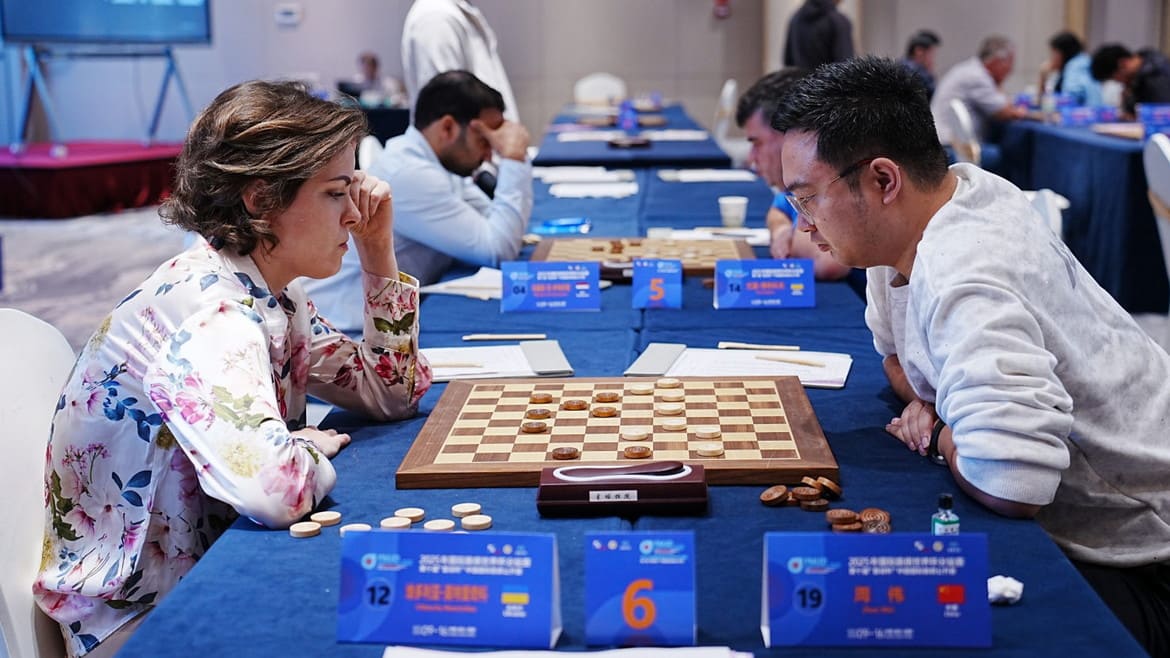 Вікторія Мотрічко на етапі Кубку світу з шашок-100. Китай. 2025 рік